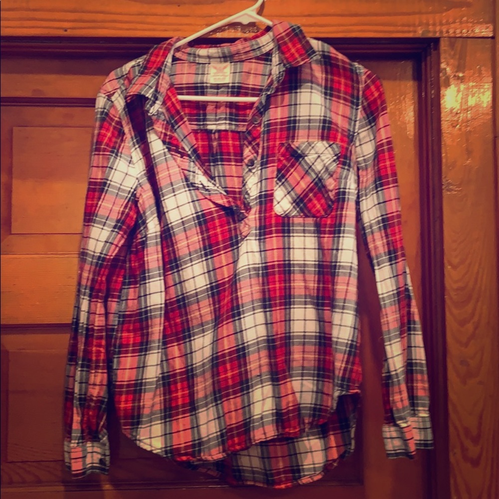 Thin flannel print shirt